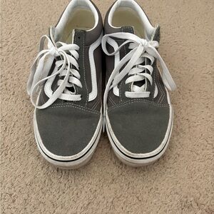 Vans Old Skool Pewter and White Sneakers